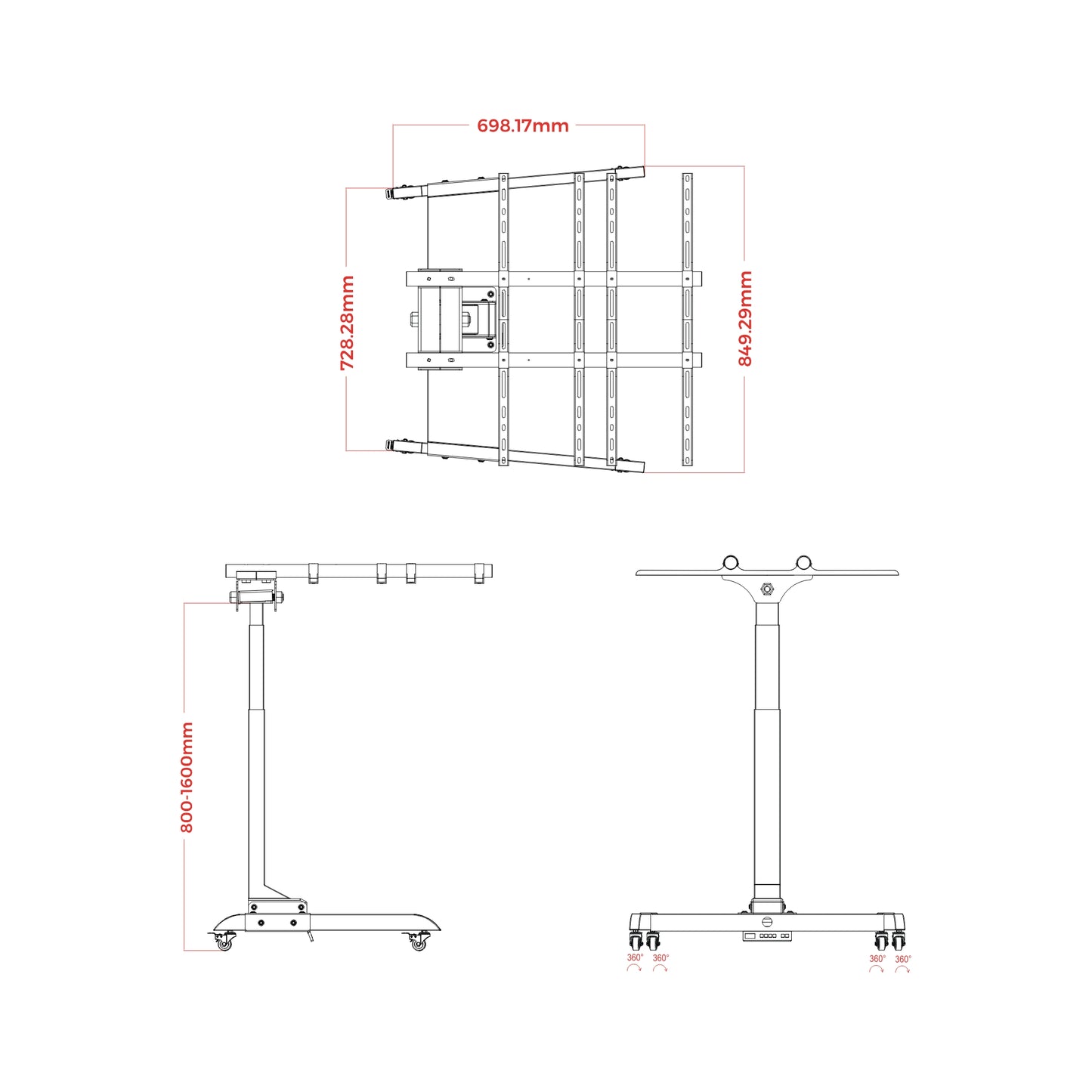 Motorised Stand Dimensions