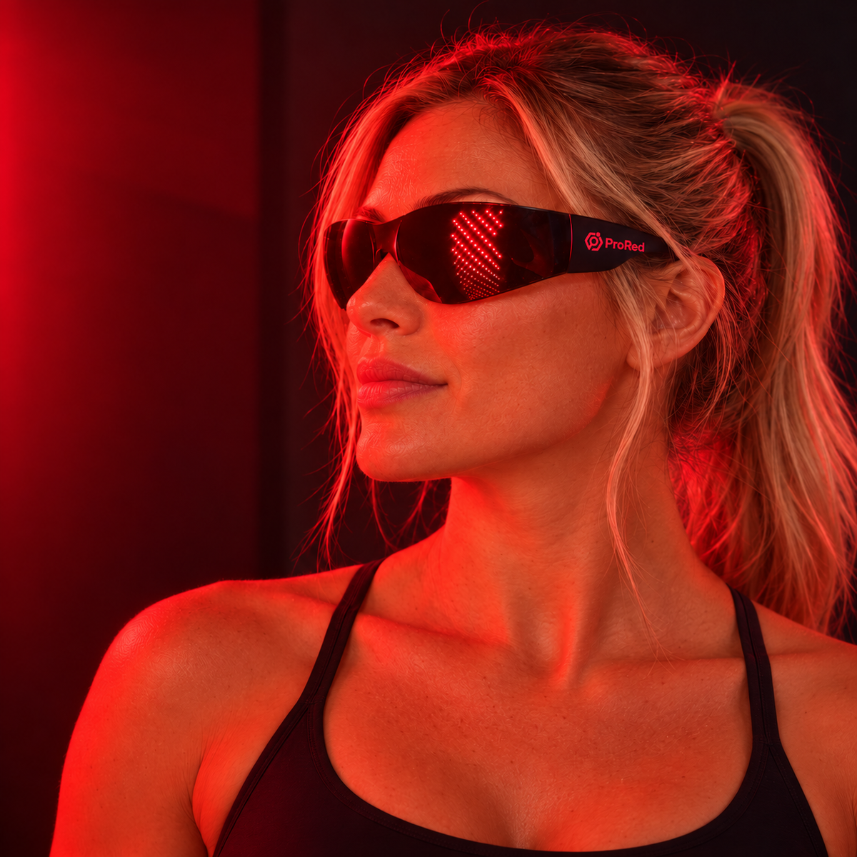 Lady wearing prored protective glasses