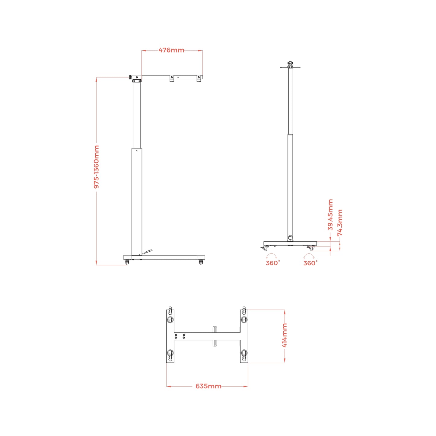Pneumatic Stand Dimensions